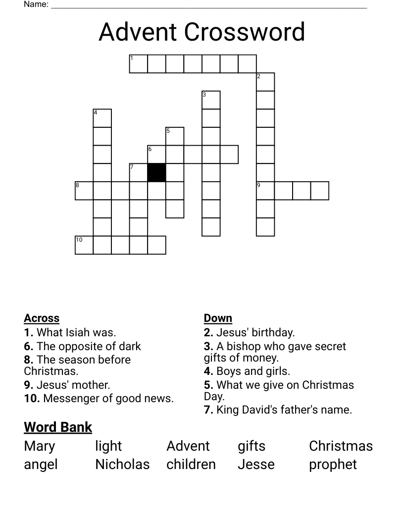 Advent Crossword