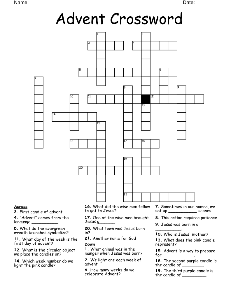 Advent Crossword