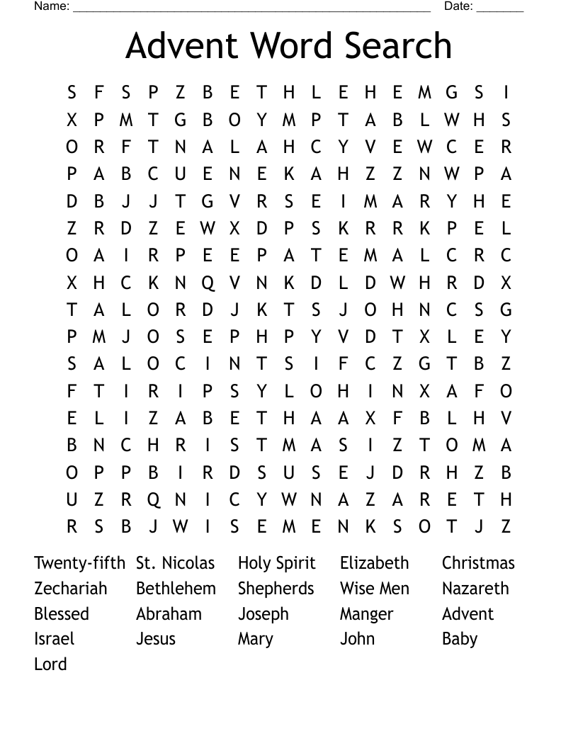 Advent Word Search