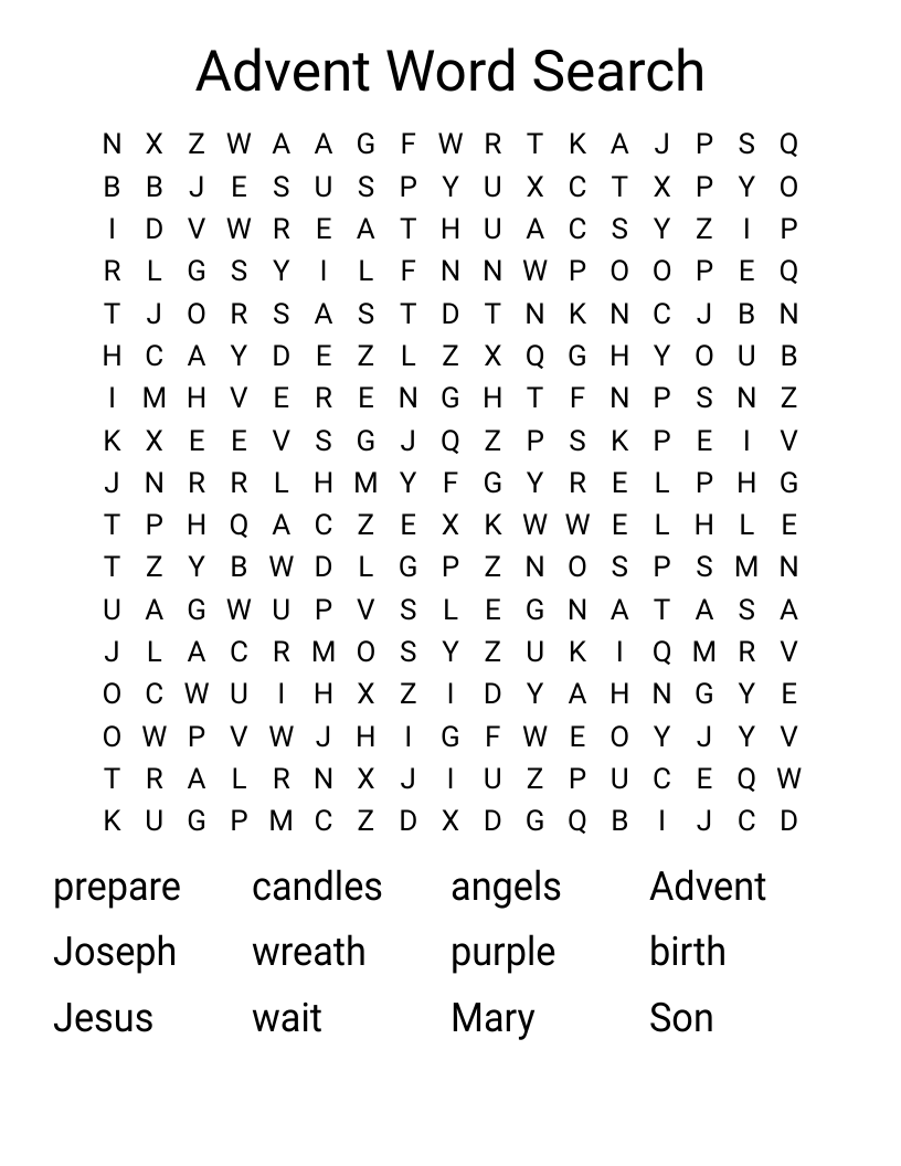 Advent Word Search