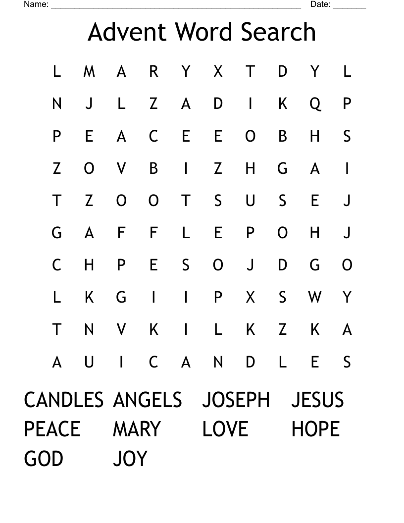 Advent Word Search