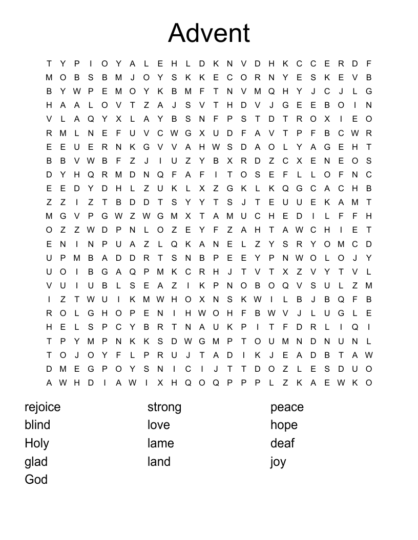 Advent  Word Search