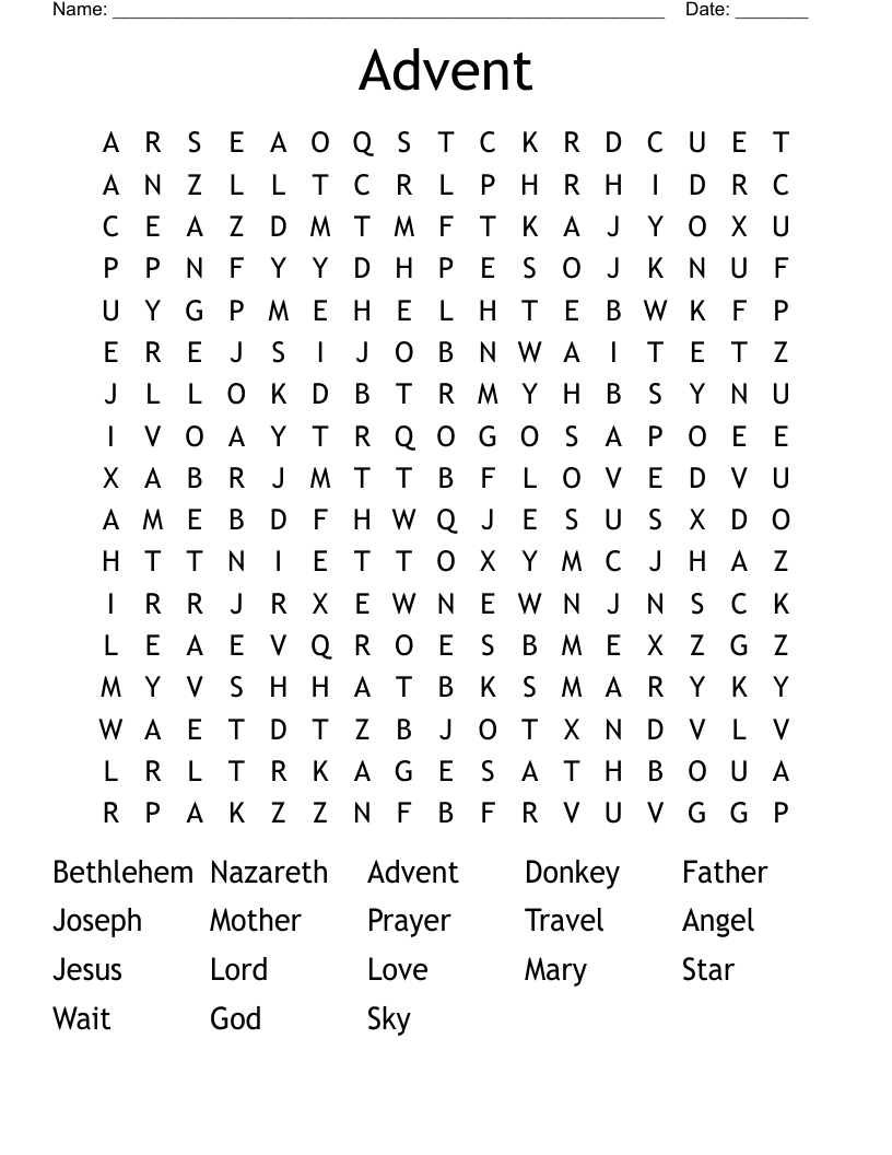 Advent  Word Search