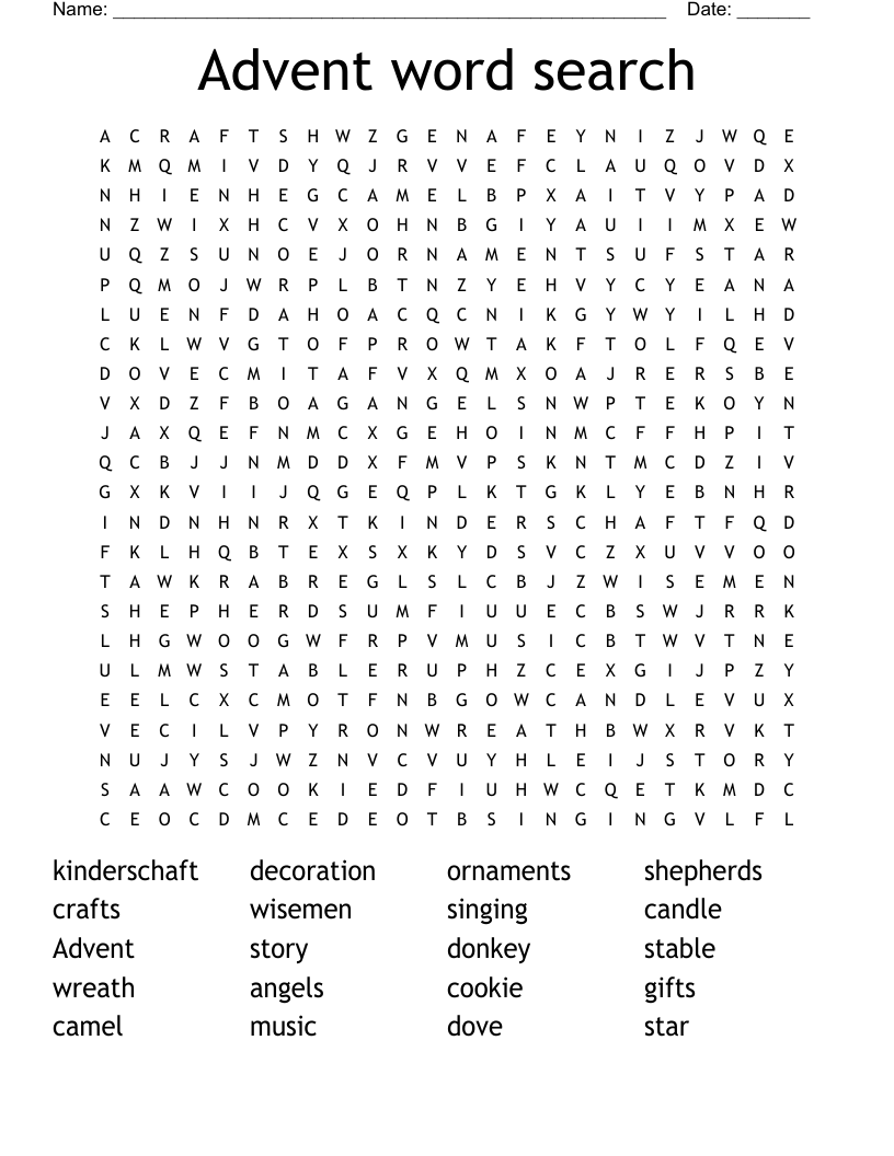 Advent word search 