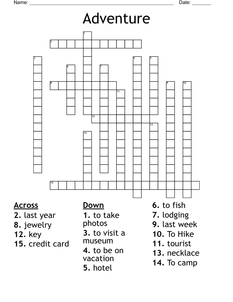 Adventure Crossword