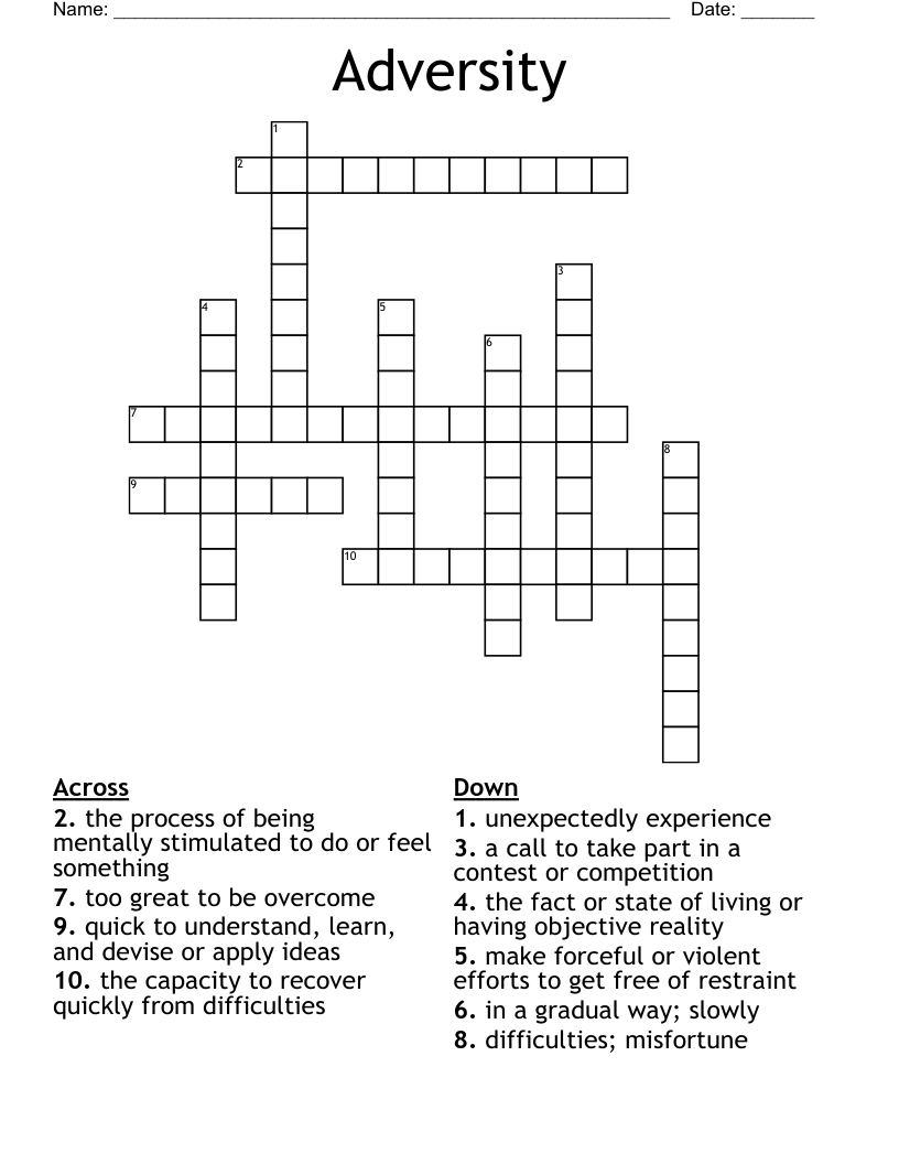 Adversity Crossword
