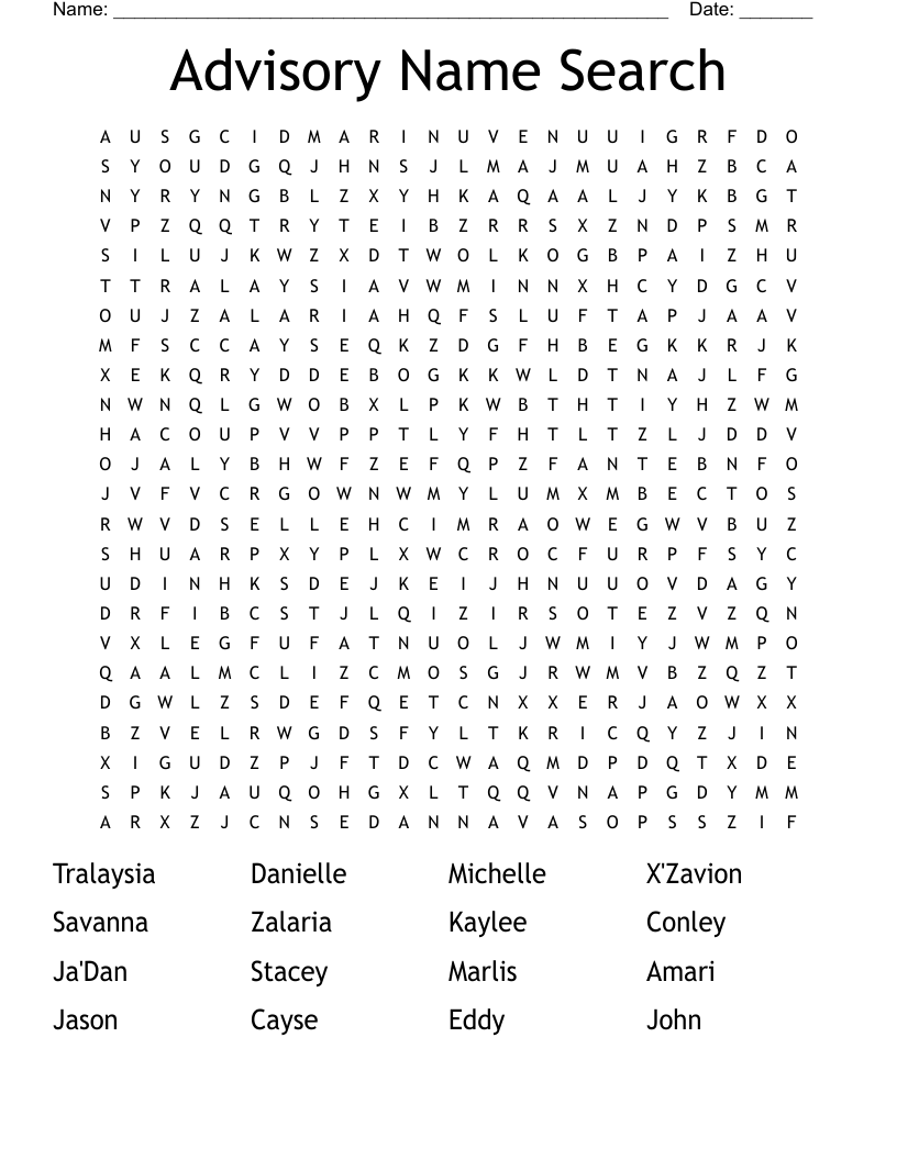 Advisory Name Search Word Search