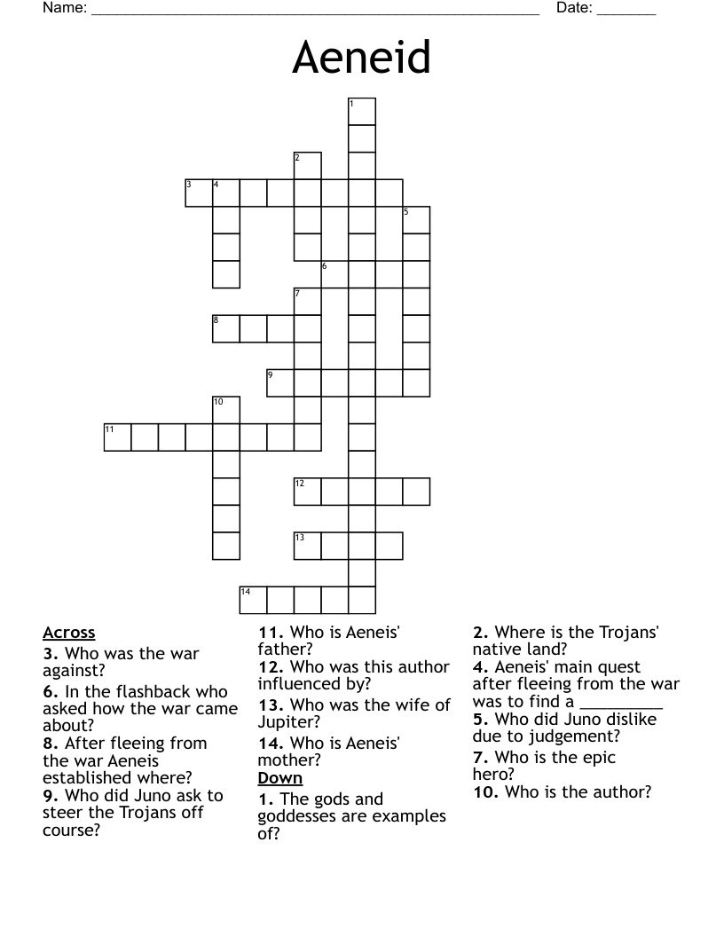Aeneid Crossword