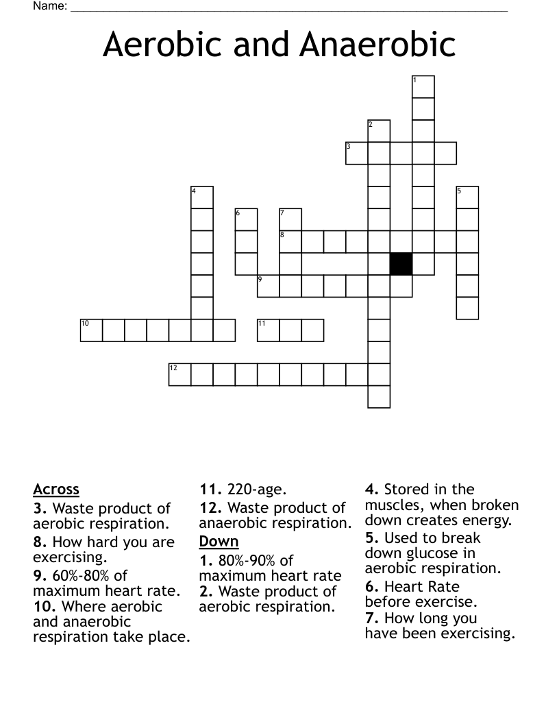 Aerobic and Anaerobic Crossword