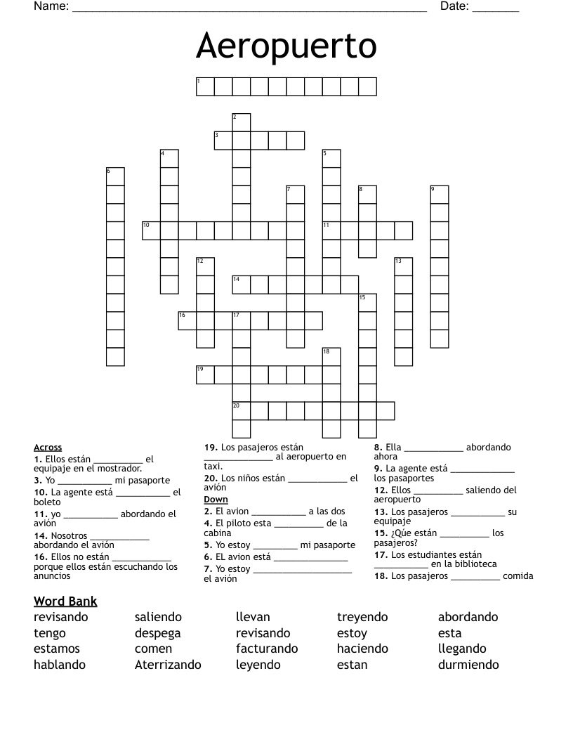 Aeropuerto  Crossword