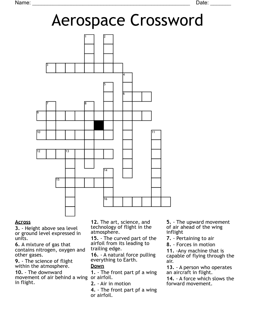 Aerospace Crossword