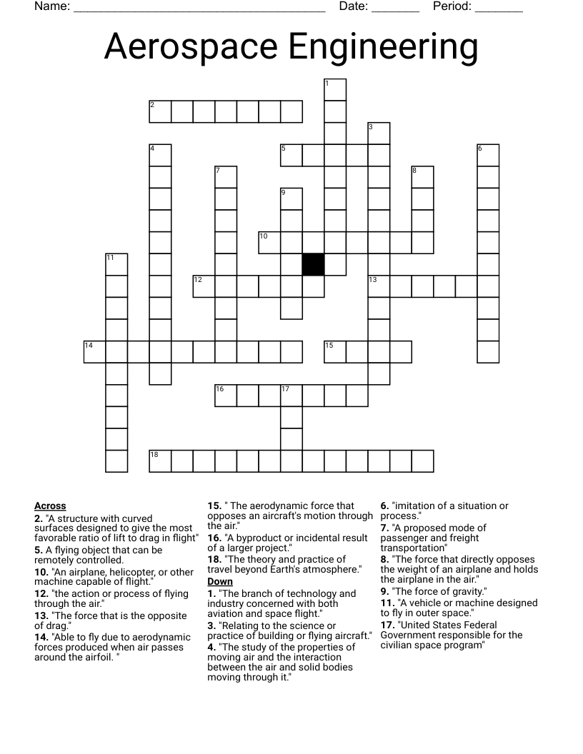 Aerospace Engineering Crossword
