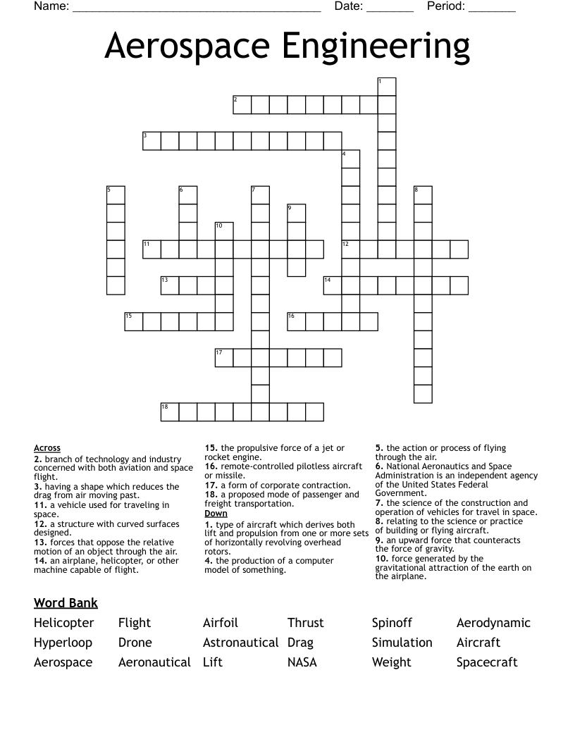 Aerospace Engineering  Crossword