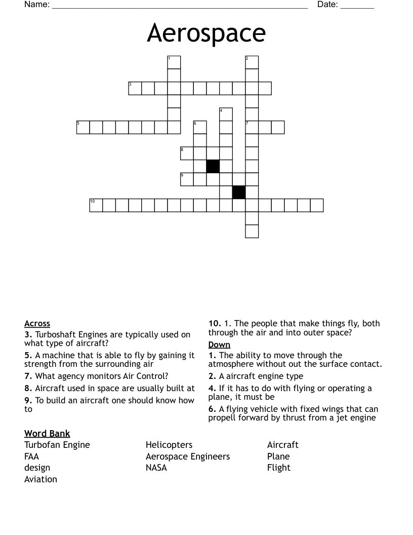 Aerospace  Crossword
