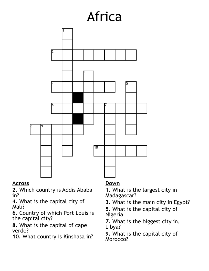 Africa Crossword