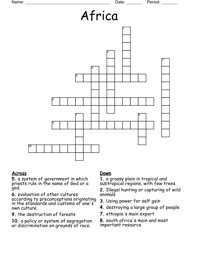 Africa Crossword