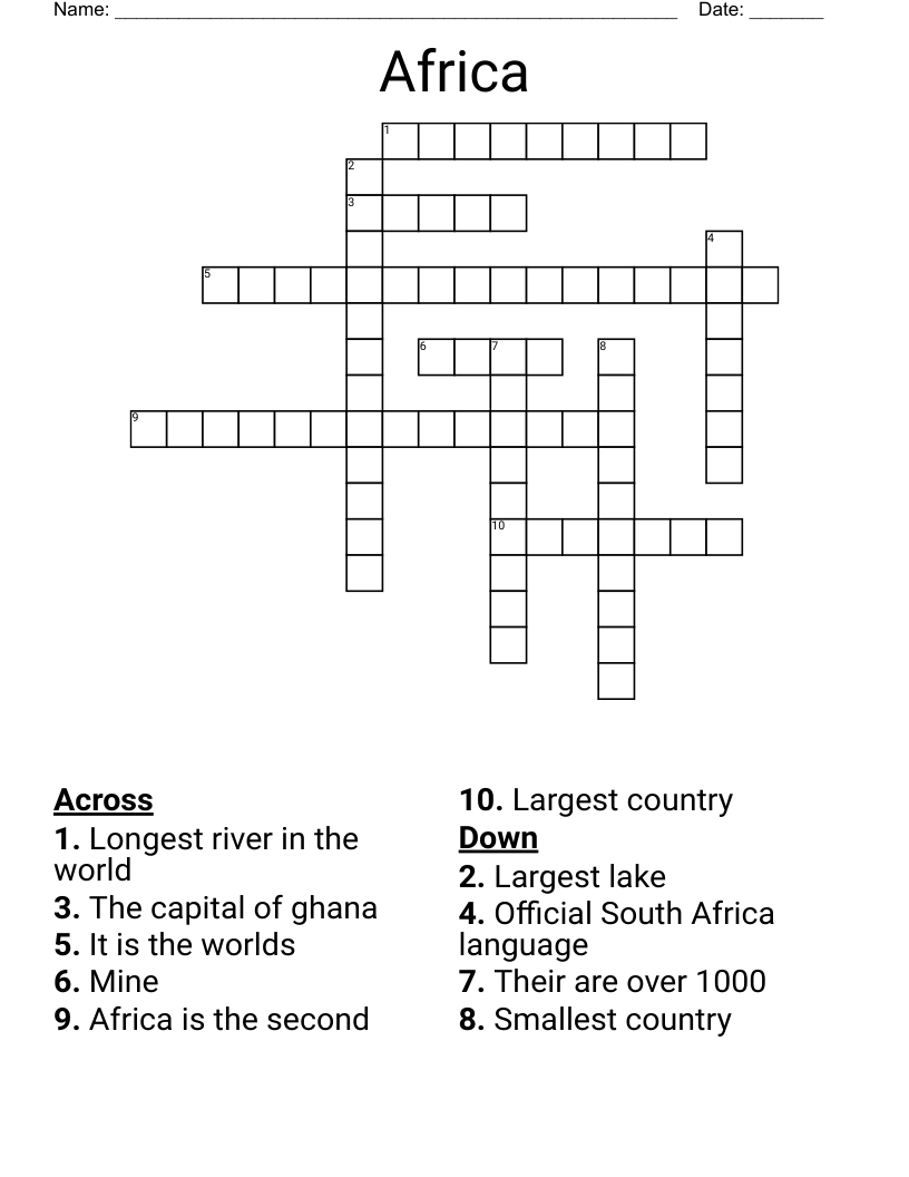 Africa Crossword
