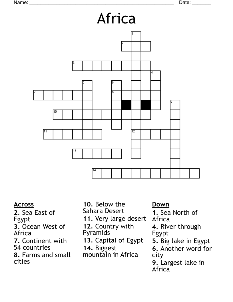 Africa Crossword