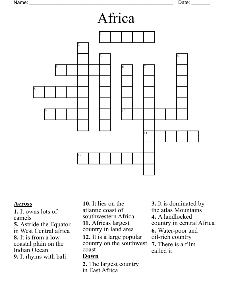Africa Crossword