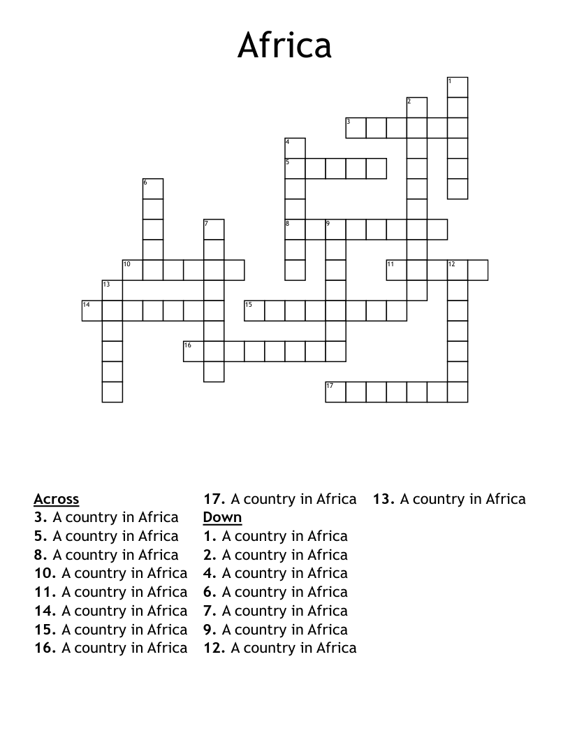 Africa Crossword