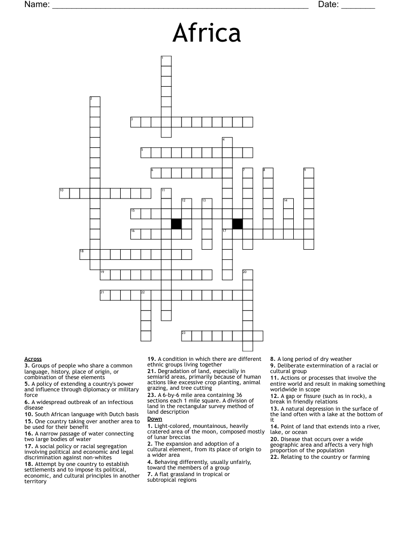 Africa Crossword