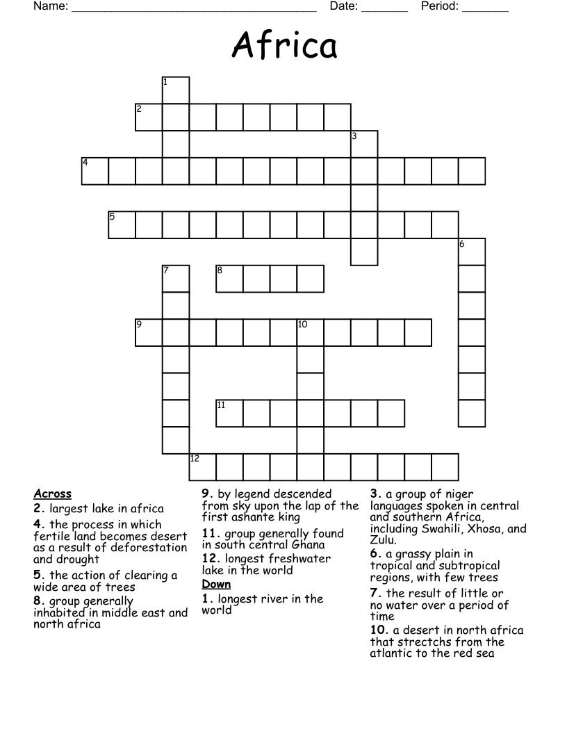 Africa Crossword