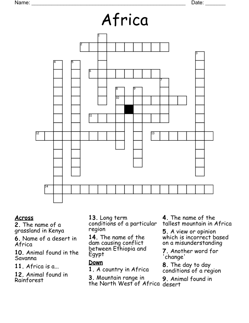 Africa Crossword