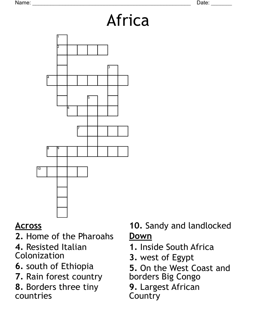 Africa Crossword