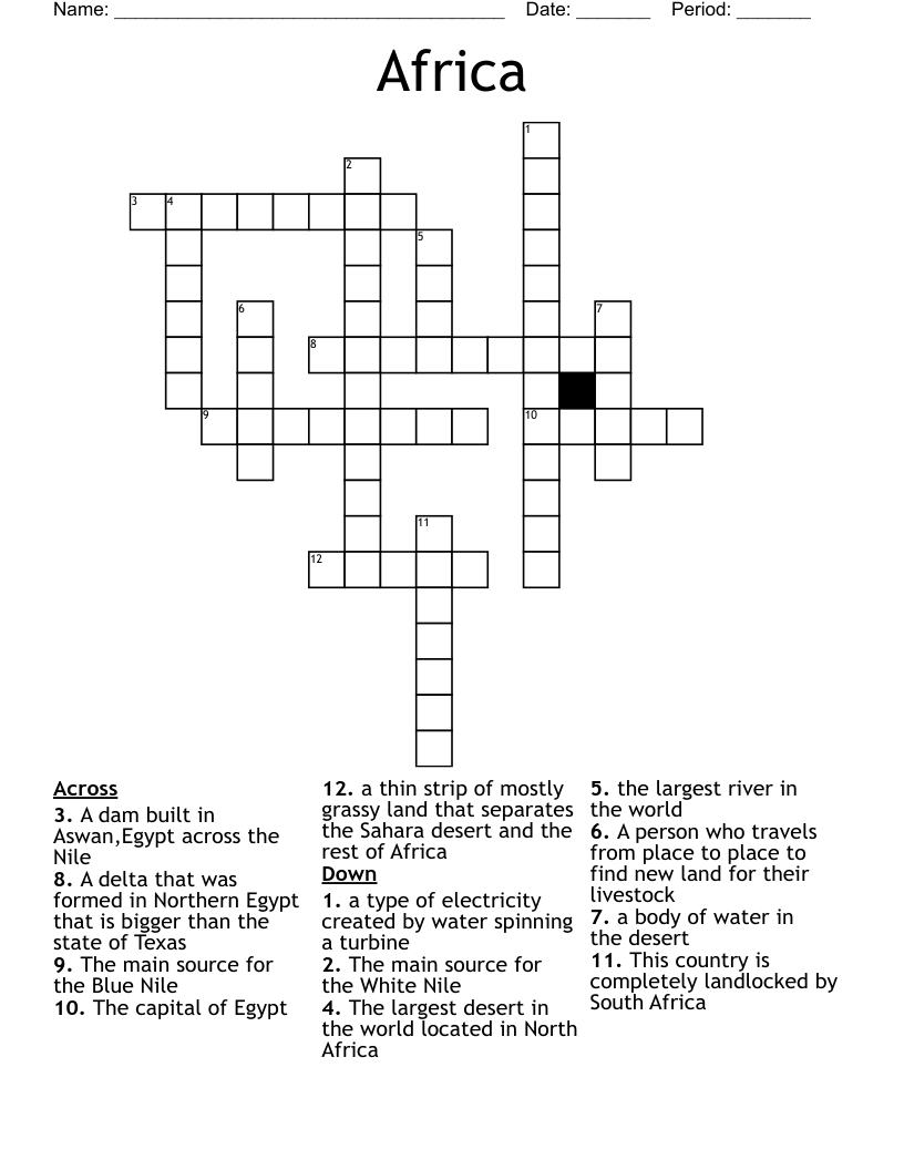 Africa Crossword