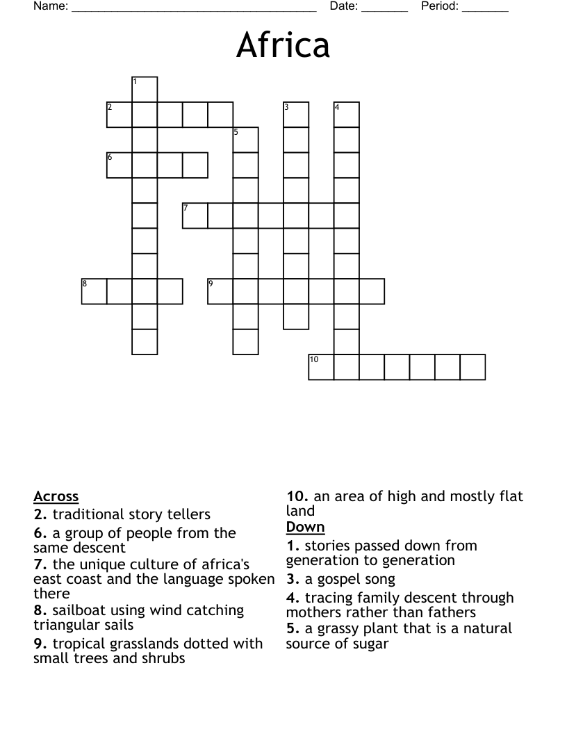 Africa Crossword