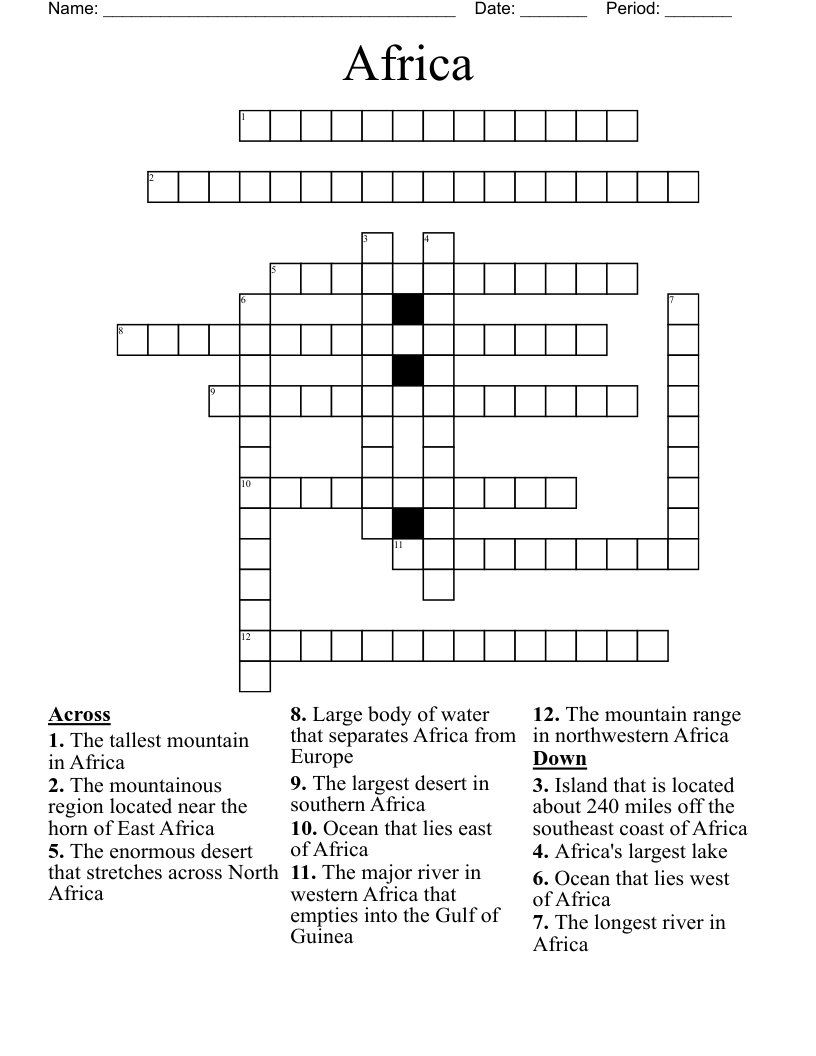 Africa Crossword