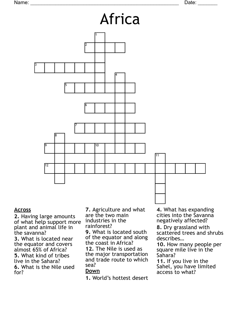 Africa Crossword