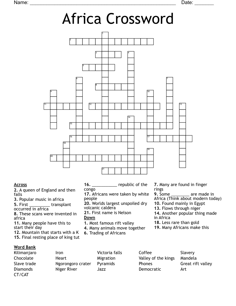 Africa Crossword