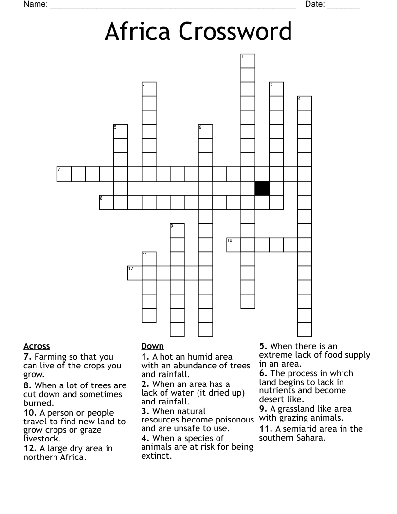 Africa Crossword