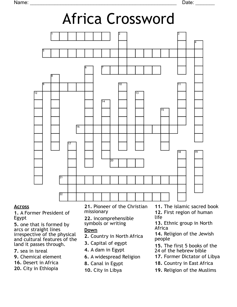 Africa Crossword