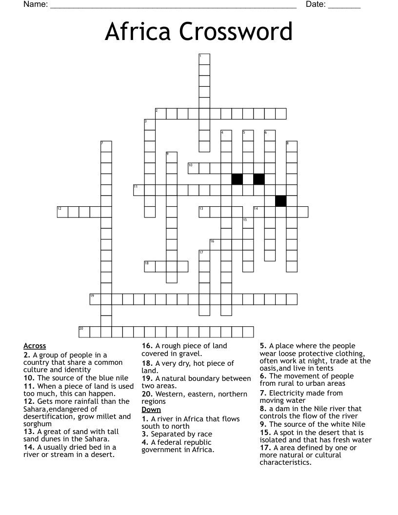 Africa Crossword