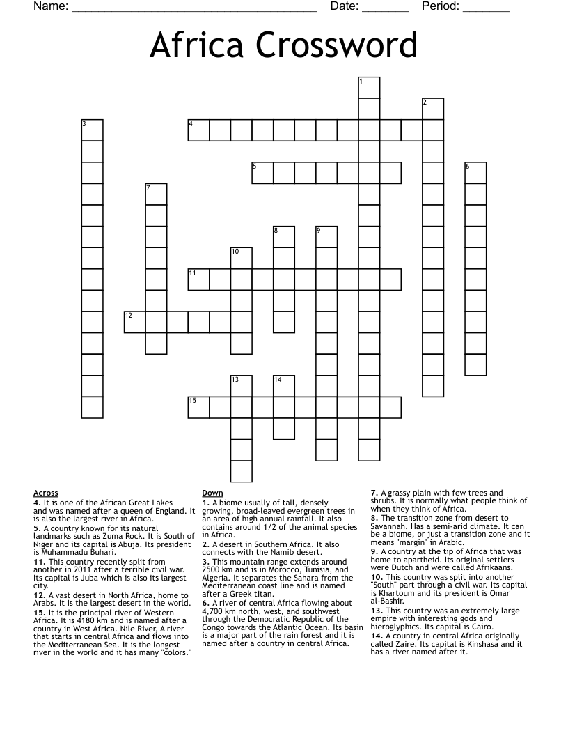 Africa Crossword