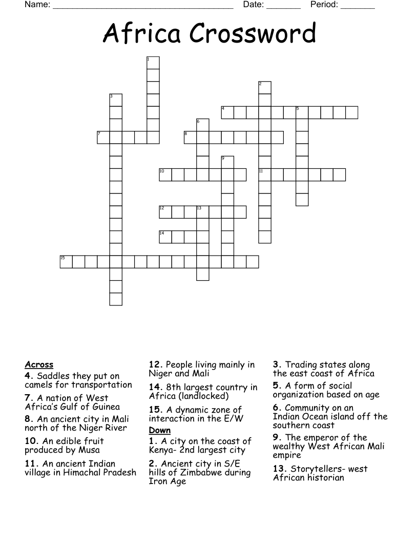 Africa Crossword 