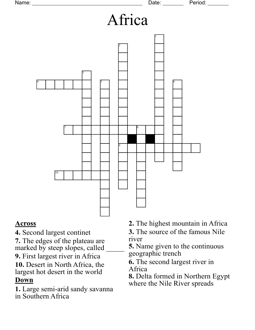 Africa  Crossword