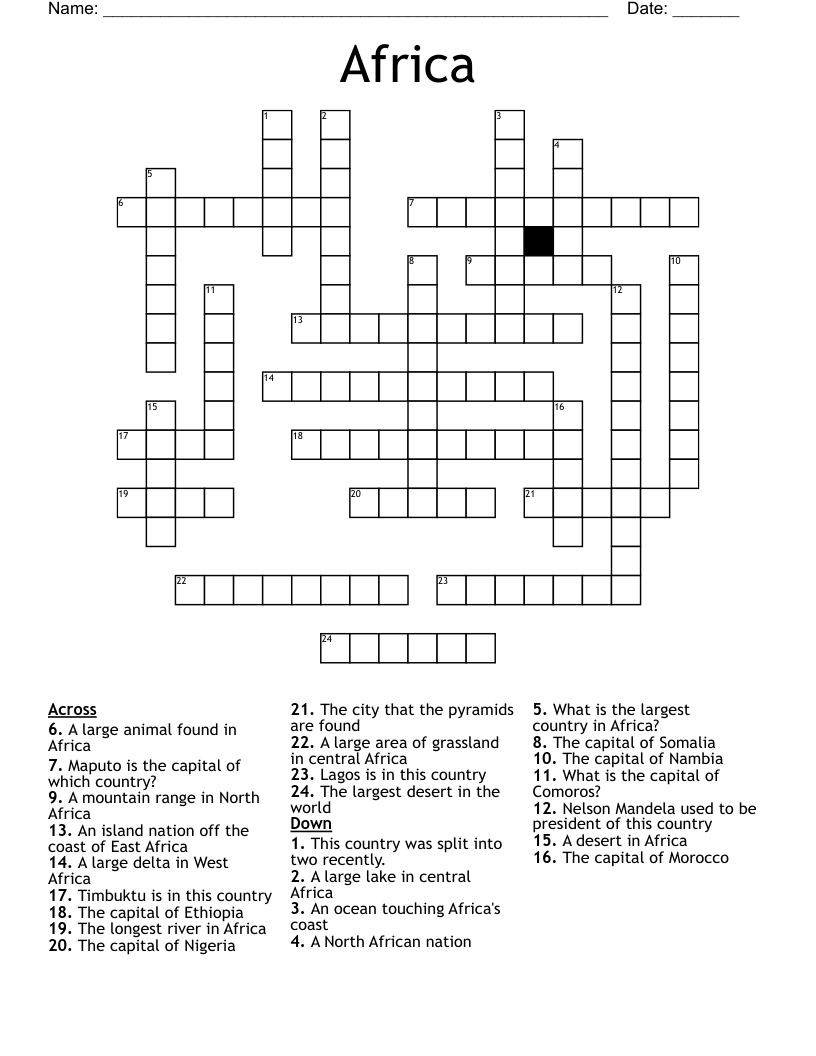 Africa  Crossword