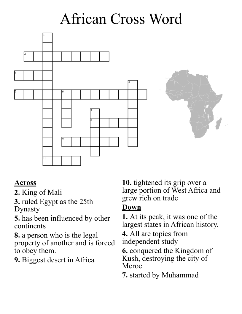 African Cross Word