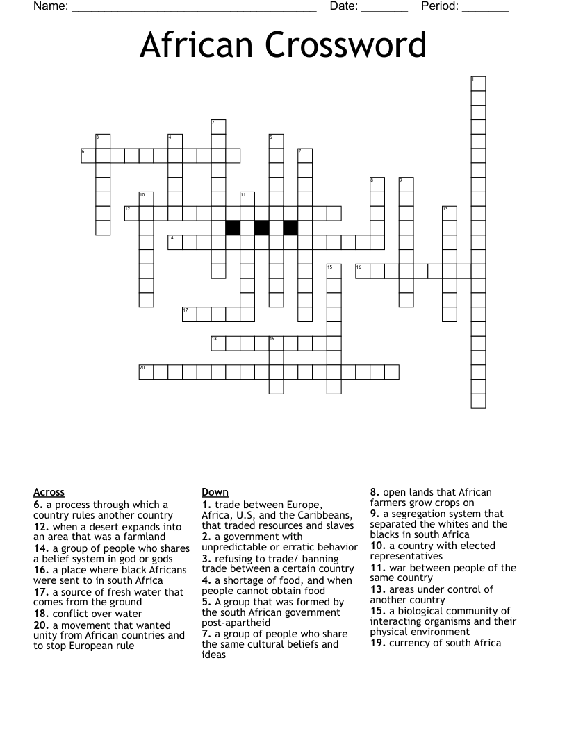 African Crossword