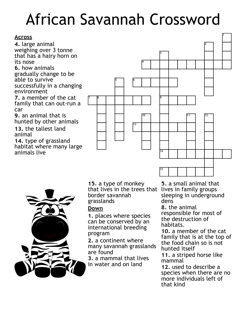African Savannah Crossword