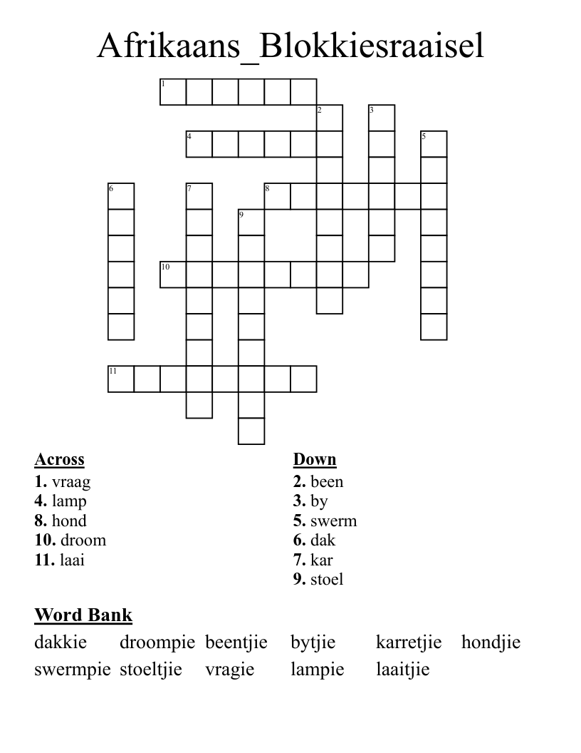 Afrikaans_Blokkiesraaisel Crossword