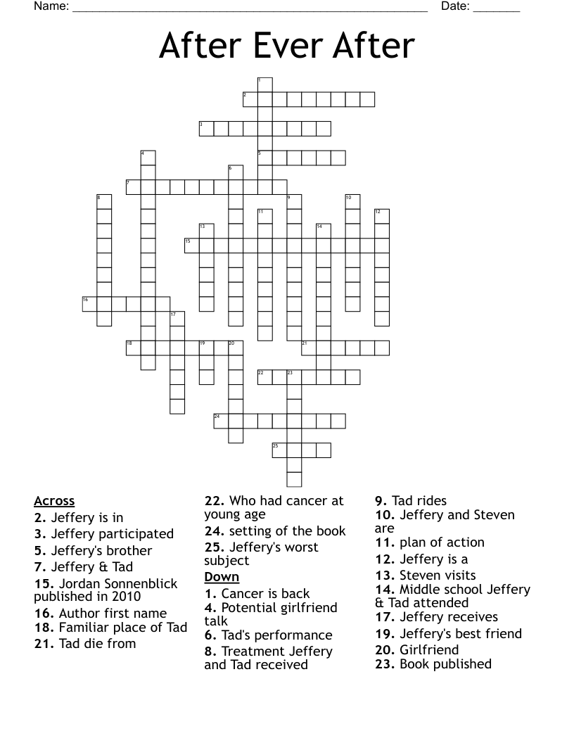 After Ever After Crossword