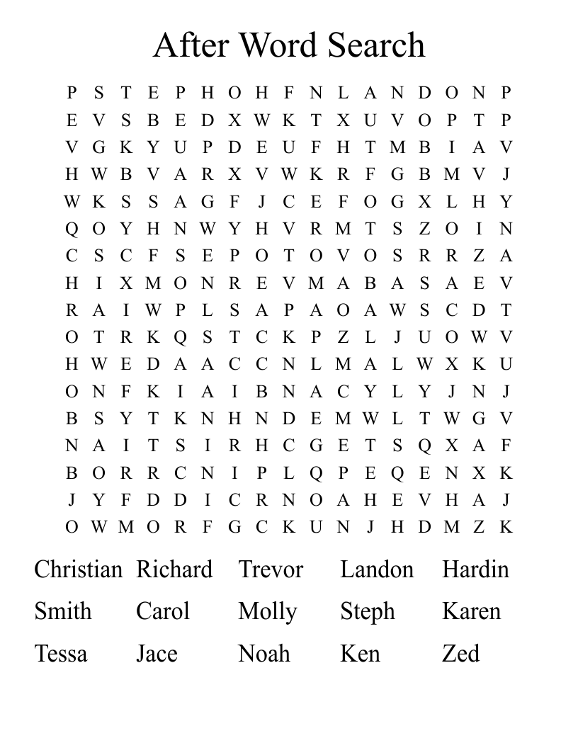 After Word Search 