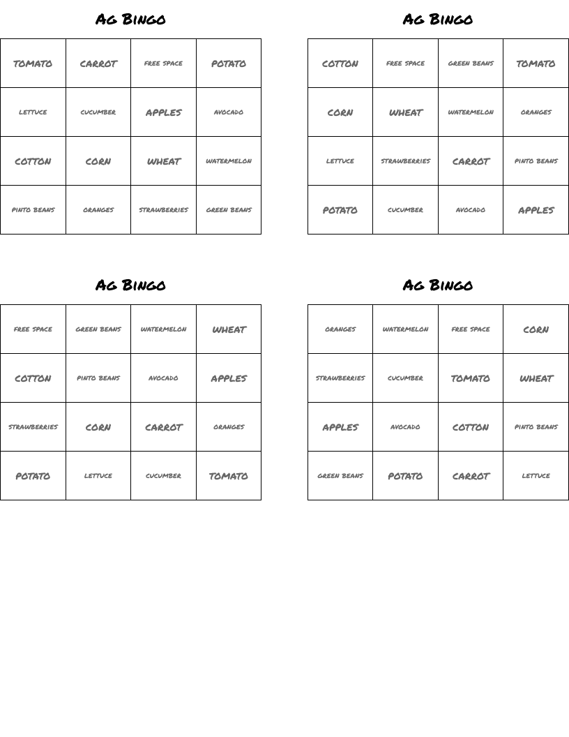Ag Bingo