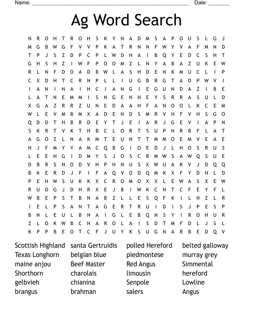 Ag Word Search 