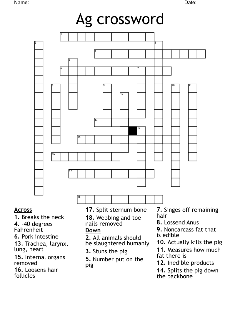 Ag crossword 