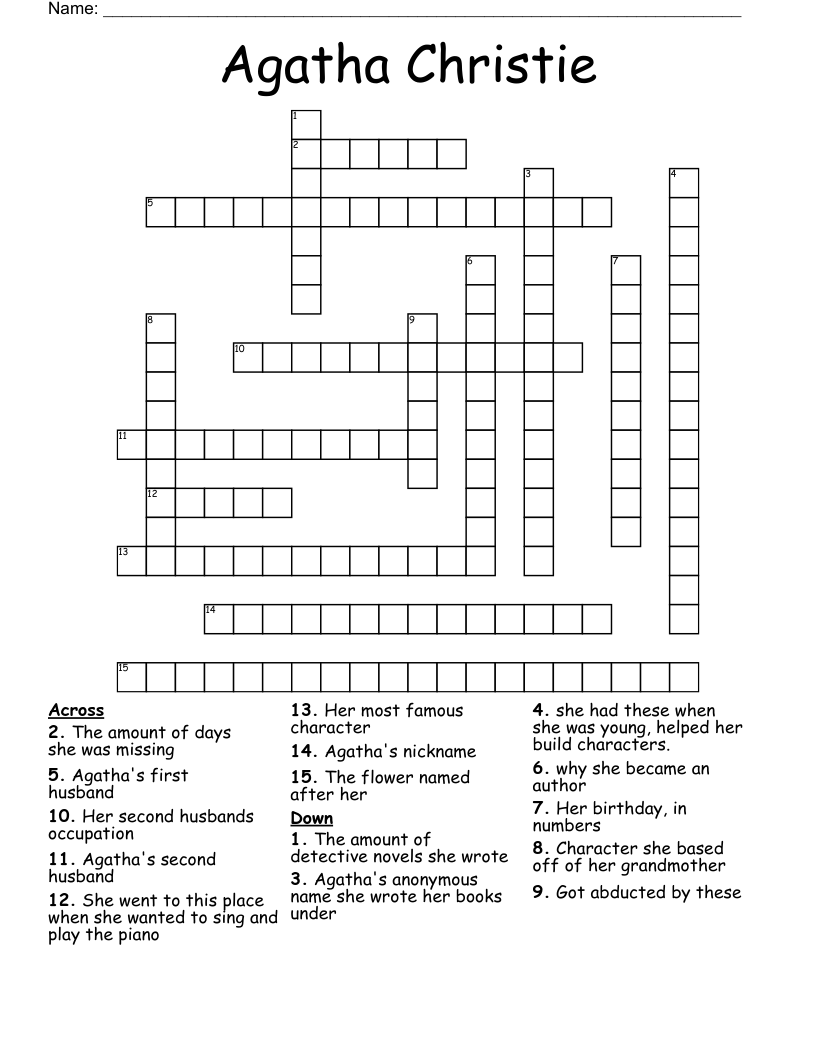Agatha Christie Crossword